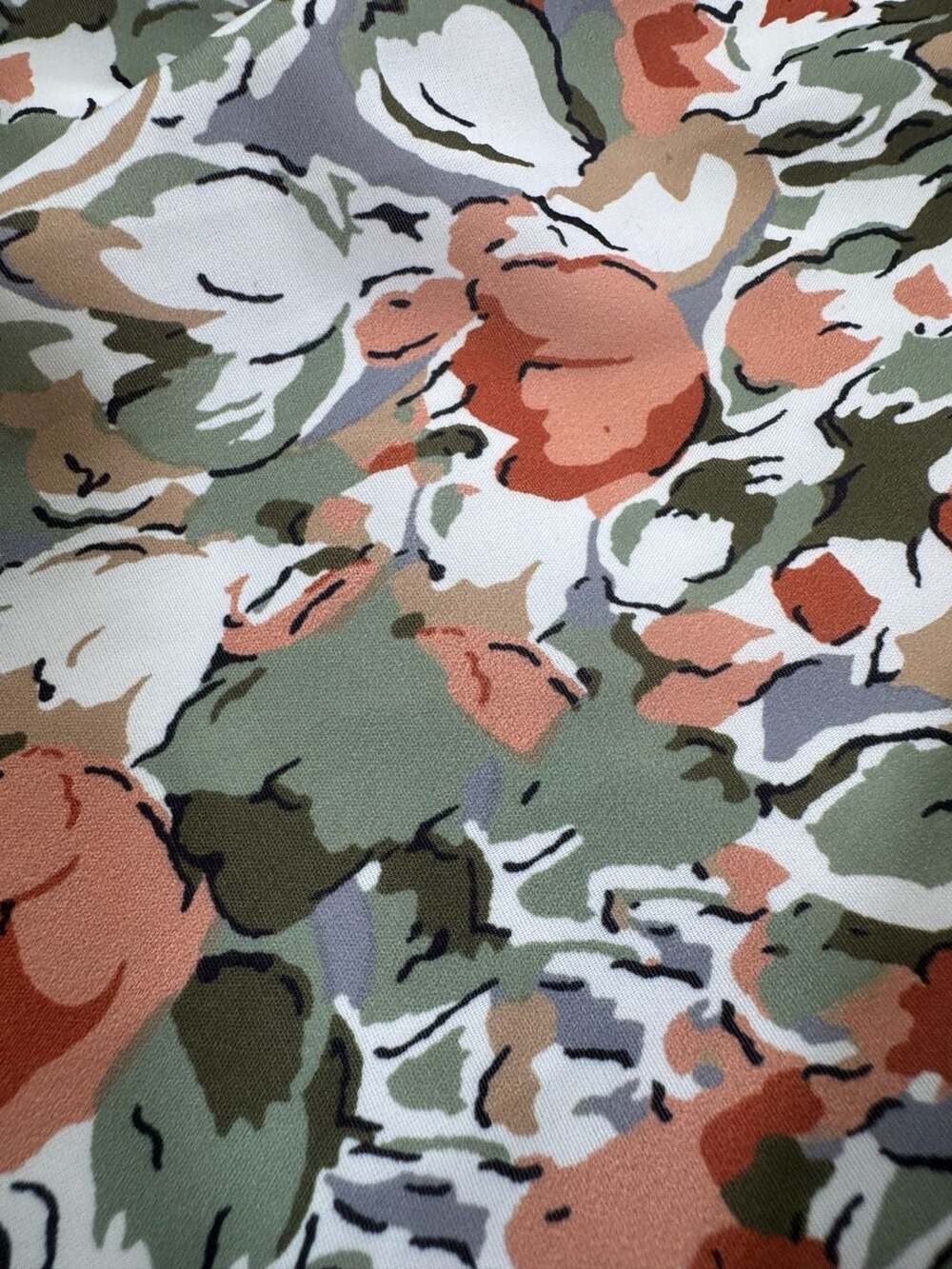 Mikarose Floral V-Neck Midi Dress Women’s Large Modest Short Sleeve Lined - Picture 14 of 15